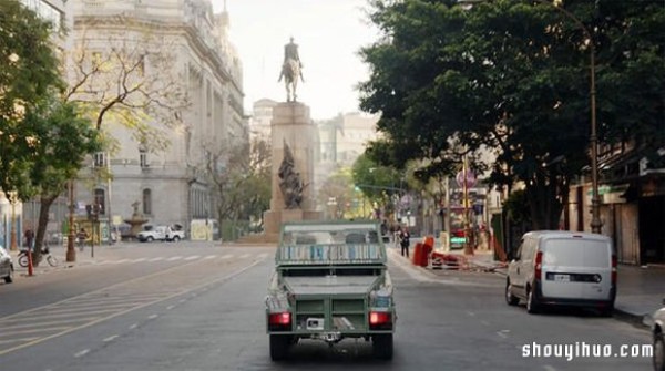 An old car was converted into a tank and turned into a mobile library