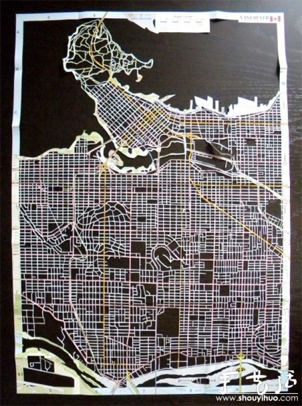 Map paper-cut art