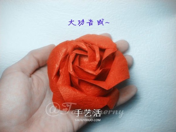 Detailed folding method of European and American roses, step-by-step diagram of how to fold PT roses