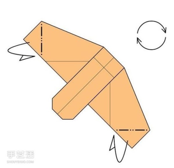 Illustration of the folding method of the origami sofa chair and the folding steps of the handmade sofa chair