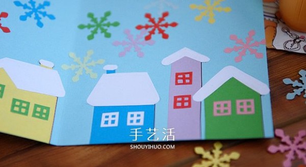 DIY Christmas card making tutorial and feel the little beauty of flowing colors