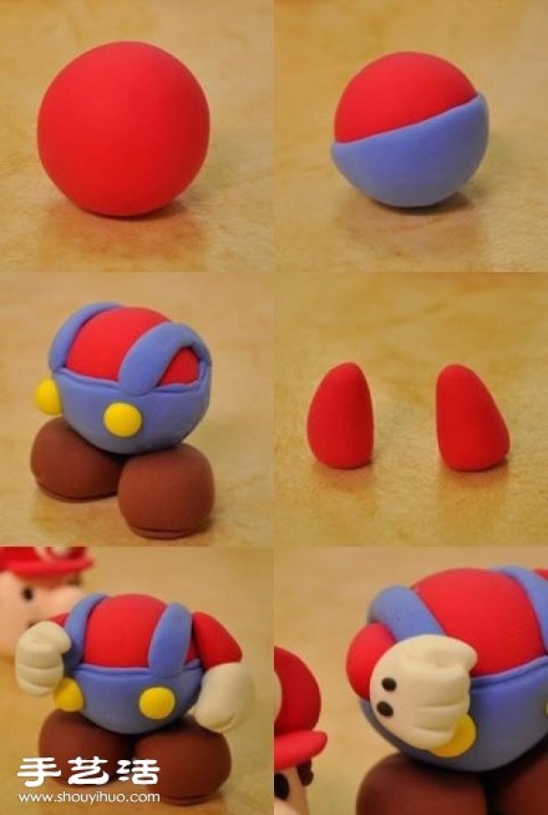 Super Mario doll polymer clay plasticine handmade tutorial