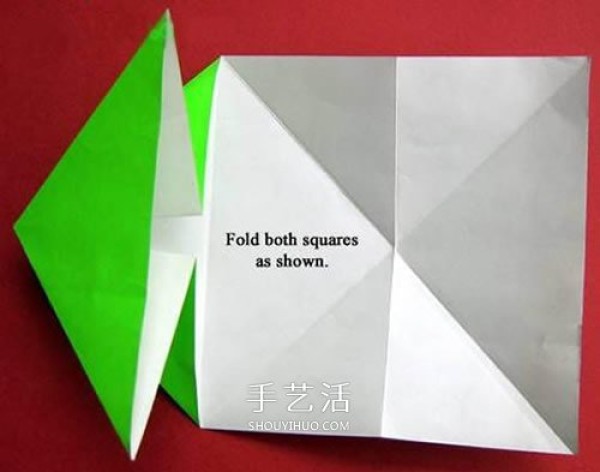 Illustration of a frog that jumps if you click origami origami