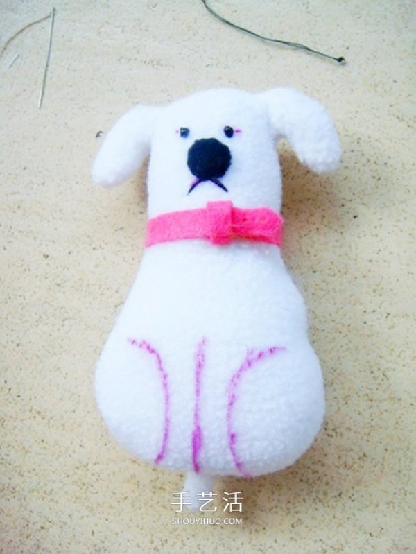 Non-woven fabric puppy doll making simple cloth art dog DIY illustration