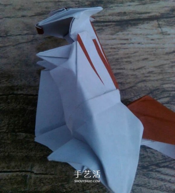 The origami method of complex small animal origami 3D squirrel with CP diagram