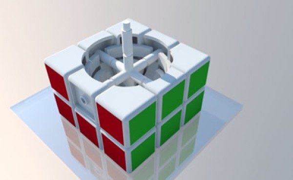 Three-dimensional model of Rubiks cube structure