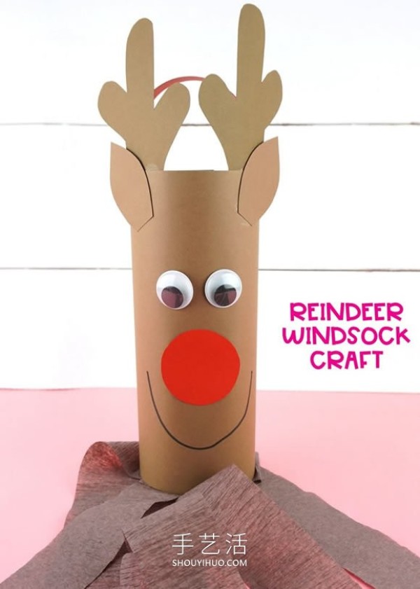 Tutorial on how to make handmade reindeer windsocks in kindergarten