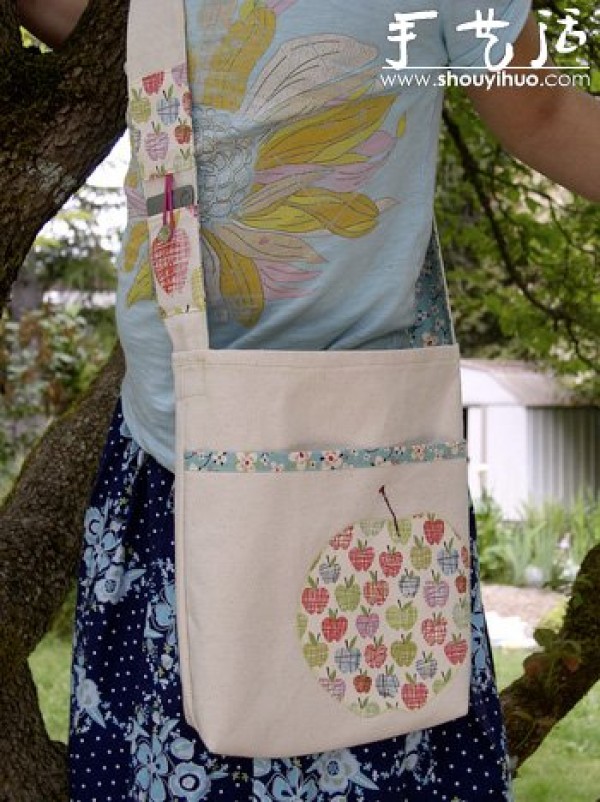 Handmade DIY cute floral patchwork shoulder bag