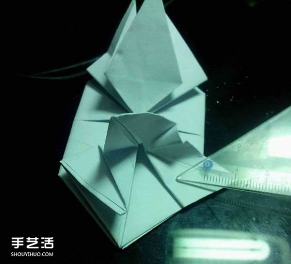 Handmade origami beautiful box illustration with paper crane packaging box folding method