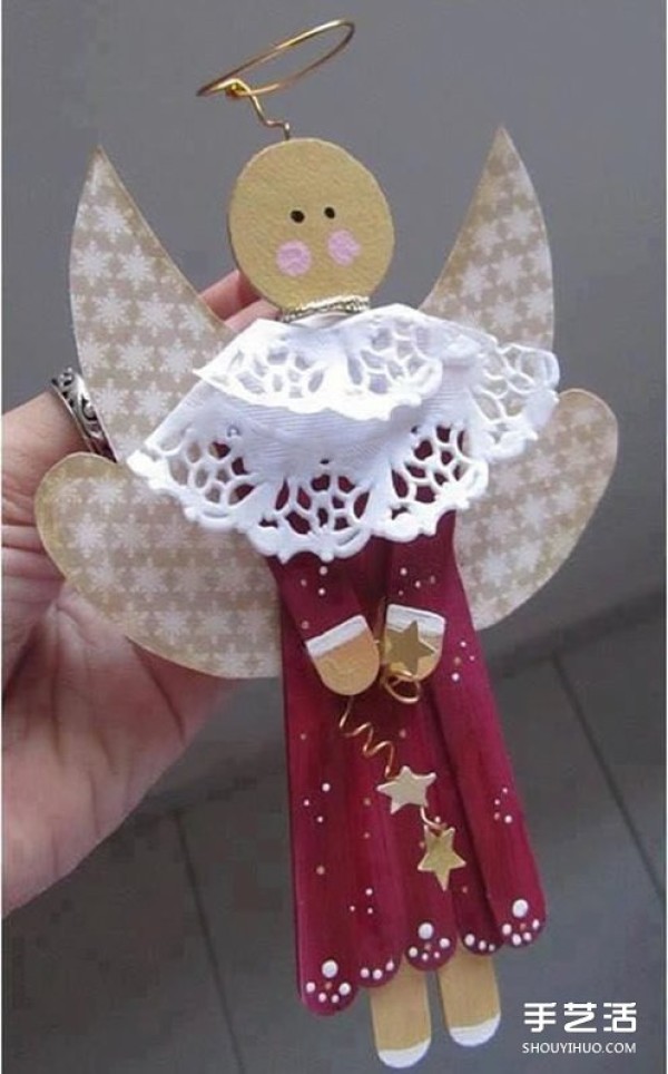 How to make a little angel with an ice cream stick. Ice cream stick angel making tutorial