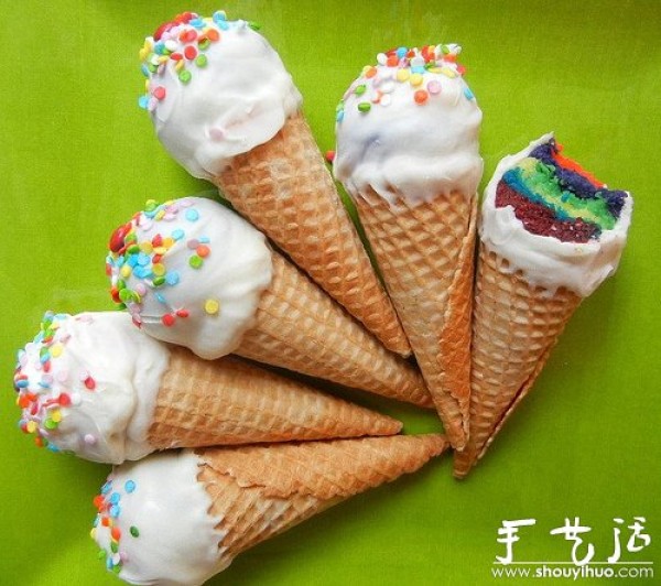 DIY handmade method of rainbow cone