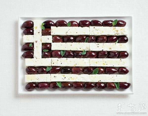 Flag made of food