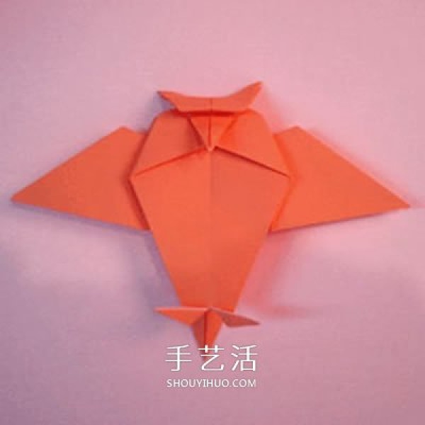 Childrens handmade origami bat illustration and simple little bat folding tutorial