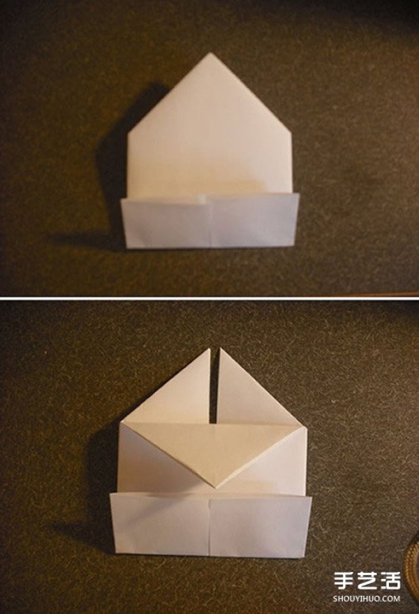 Three-dimensional heart-shaped origami diagram showing the steps of folding a three-dimensional love