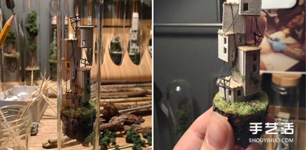 Cardboard and branches turn waste into treasure, the world in DIY glass test tubes