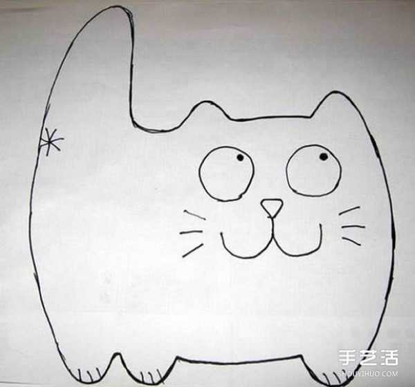 Non-woven cat pendant to make simple fabric cat hanging DIY drawings