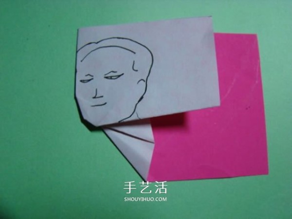 How to make an origami with a head and a man wearing a hat