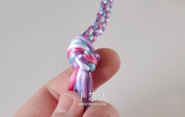 How to knit a colorful bracelet, diagram of four rope bracelets