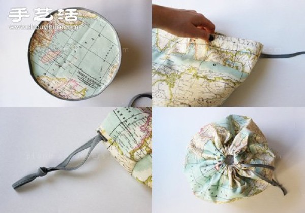 DIY handmade canvas bag with a world map tutorial