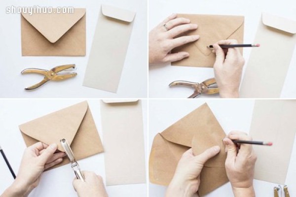 Classic style official document envelope origami handmade illustrated tutorial