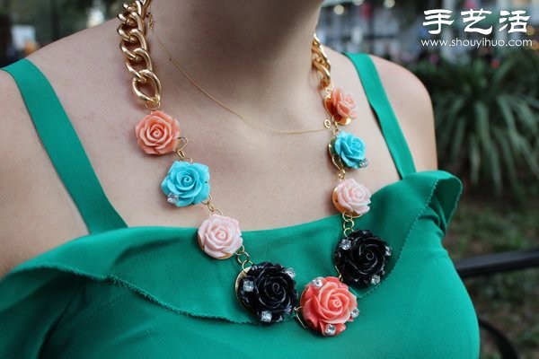 DIY Handmade Method of Youthful Vitality Peony Necklace