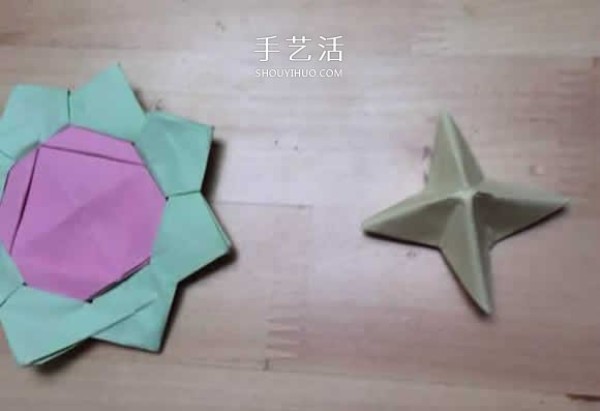 How to fold a spinning paper top with a simple flower-shaped top origami tutorial