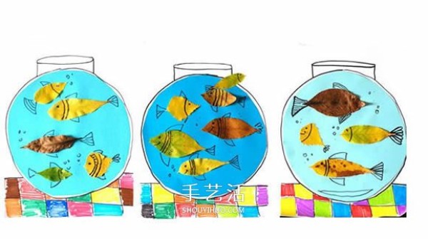 No need to change the water, no feeding! How to create a cute fish tank with leaf stickers