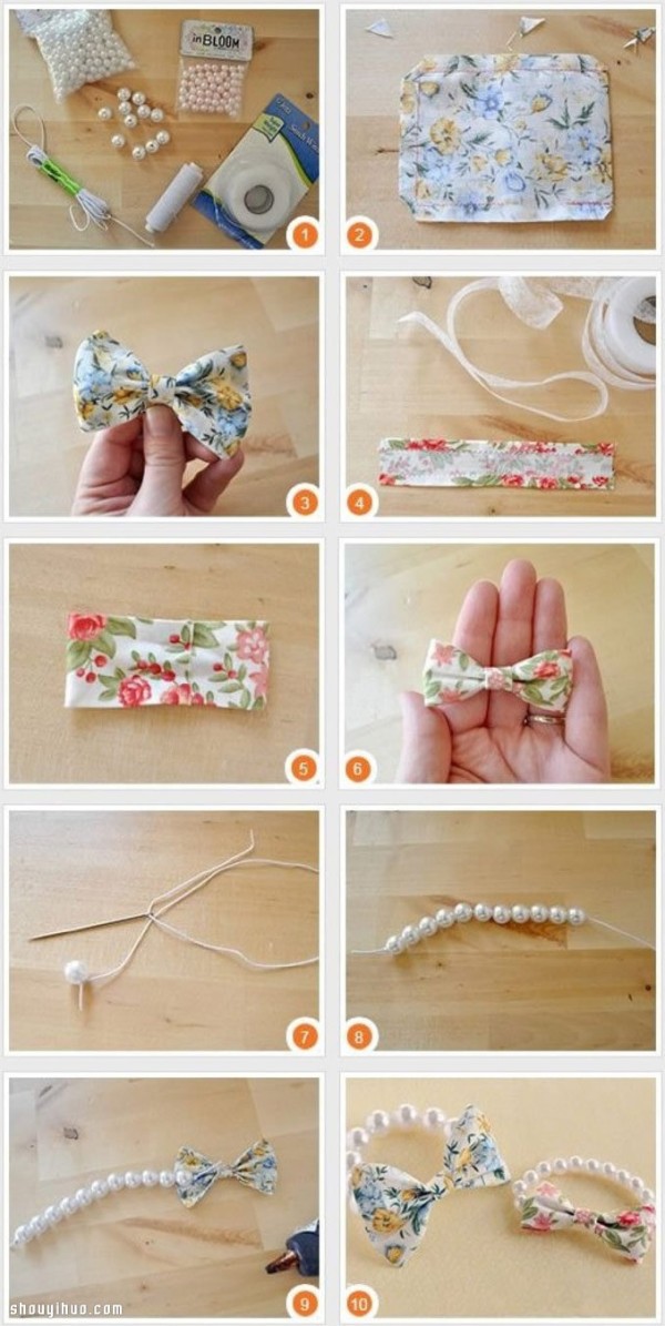 Tutorial on how to make beautiful pearl bracelets with bows