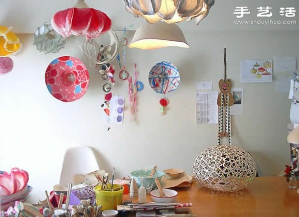 Beautiful and easy-to-replace chandelier lampshades made from paper DIY