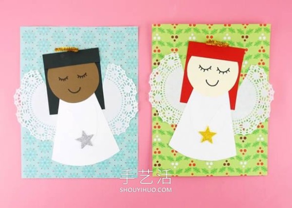 Illustrated tutorial on how to make simple homemade angel cards