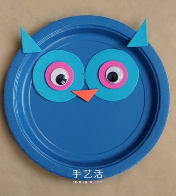 Kindergarten paper plate owl handmade, simple and cute! 