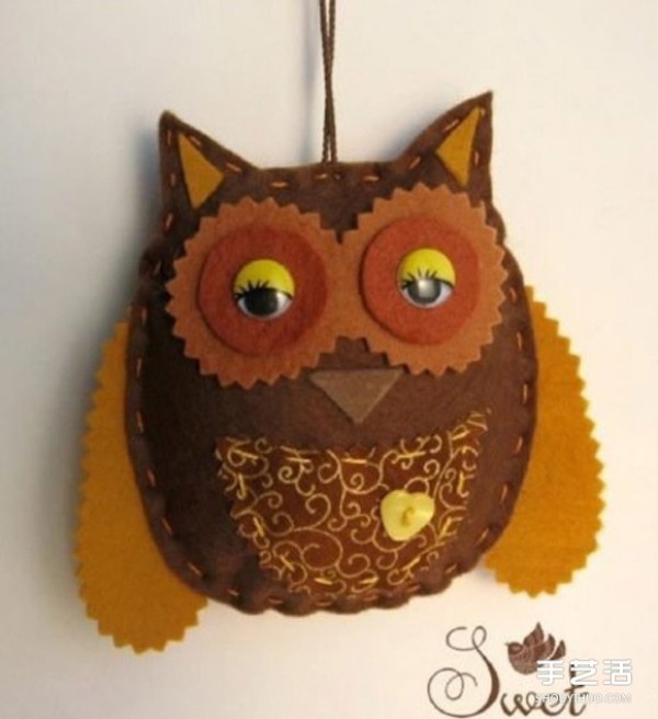 Non-woven Owl Pendant DIY Owl Ornament Fabric Making Tutorial