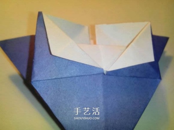 Illustration of how to fold a five-pointed star box, how to fold an origami five-pointed star box