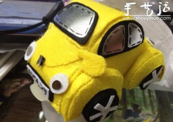 Handmade fabric work: Cute Beetle car