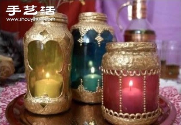 Illustrated tutorial on hand-making of East Asian characteristic glass candlesticks