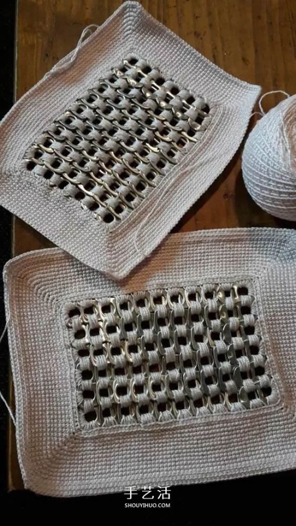 Can pull tabs can be used like this! Exquisitely woven coasters and bags