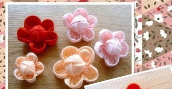 Handmade fabric tutorial for making small fresh flowers from non-woven fabrics