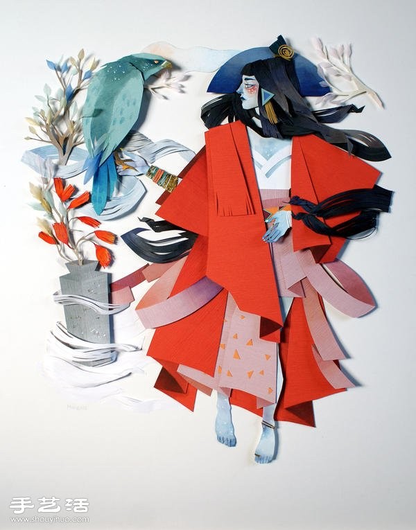 Super Japanese Ukiyo-e style paper art work