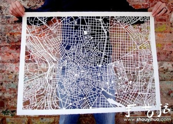 Map paper-cut art