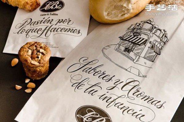 Chalk drawing identity design for a bakery in Argentina