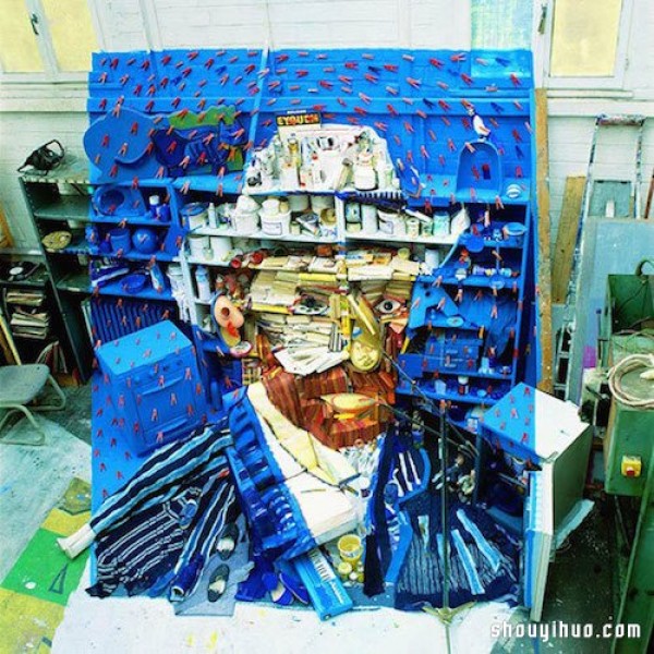 Creative DIY from scraps and sundries to piece together famous paintings and portraits of celebrities