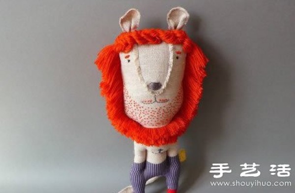 Cute handmade cloth lion doll