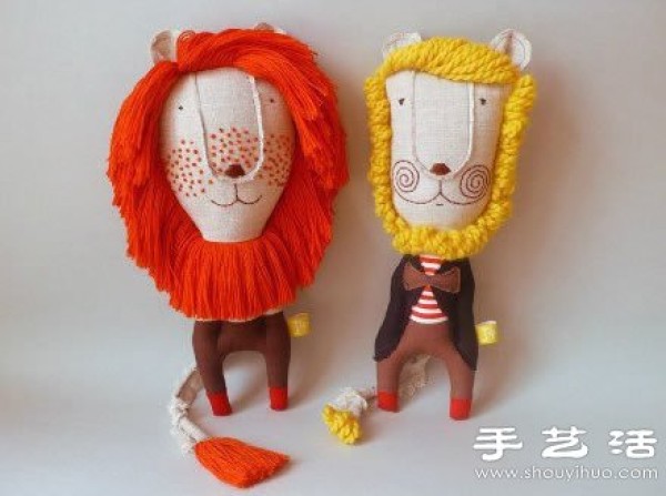 Cute handmade cloth lion doll