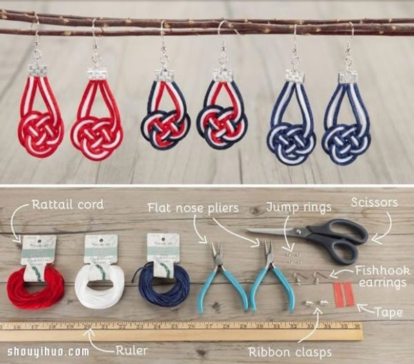 Illustrated tutorial on how to braid beautiful earrings and hand-woven personalized earrings