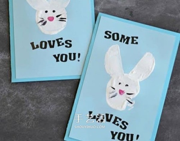 Let the rabbit convey love to you! DIY production of cute cartoon Valentines Day greeting cards