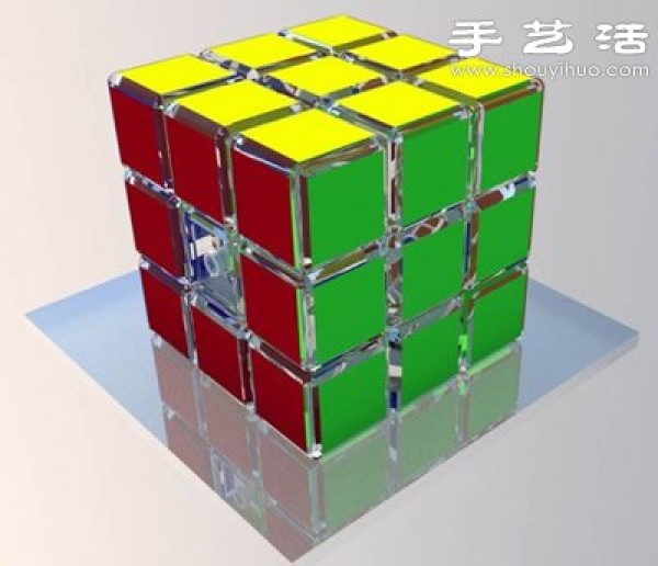 Three-dimensional model of Rubiks cube structure