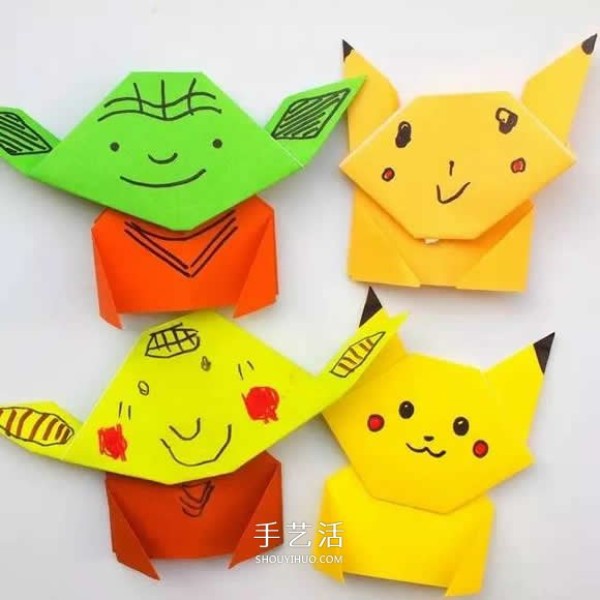 Simple Pikachu origami tutorial how to fold Pikachu with illustrations