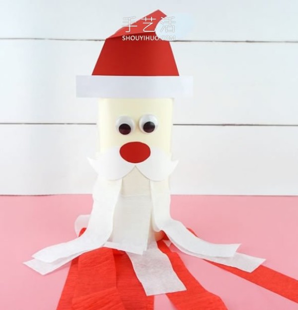 Tutorial on how to make a handmade Santa Claus windsock in kindergarten