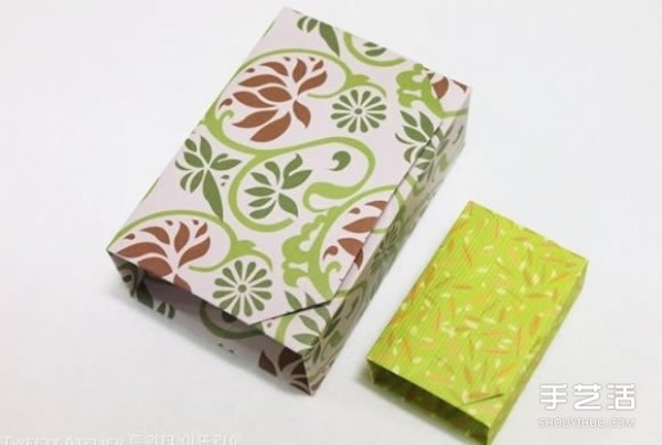 Illustration of a simple origami gift box, how to fold a rectangular gift box