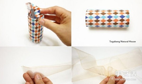 The wonderful use of paper towel tube: DIY hand-made beautiful chopstick storage box